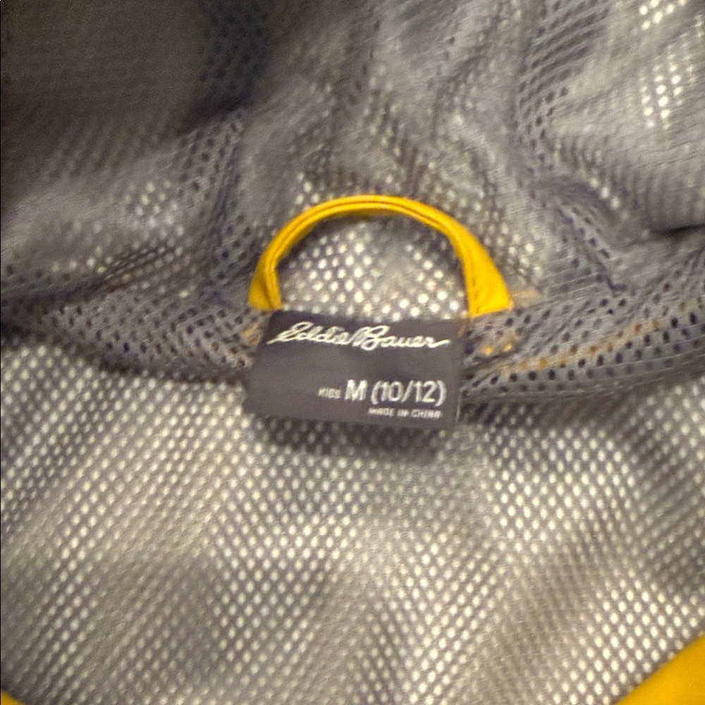 Eddie Bauer Boy Mustard Hooded Raincoat - Picture 3 of 3